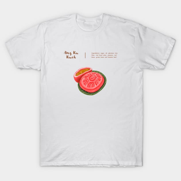 Taiwanese Ang Ku Kueh❤️紅龜粿 T-Shirt by Rose Chiu Food Illustration